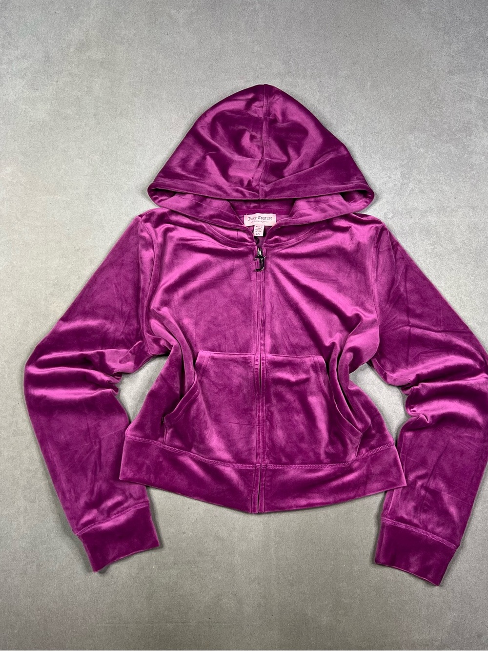 Juicy Couture Fuchsia Velour Zip-Up Hoodie